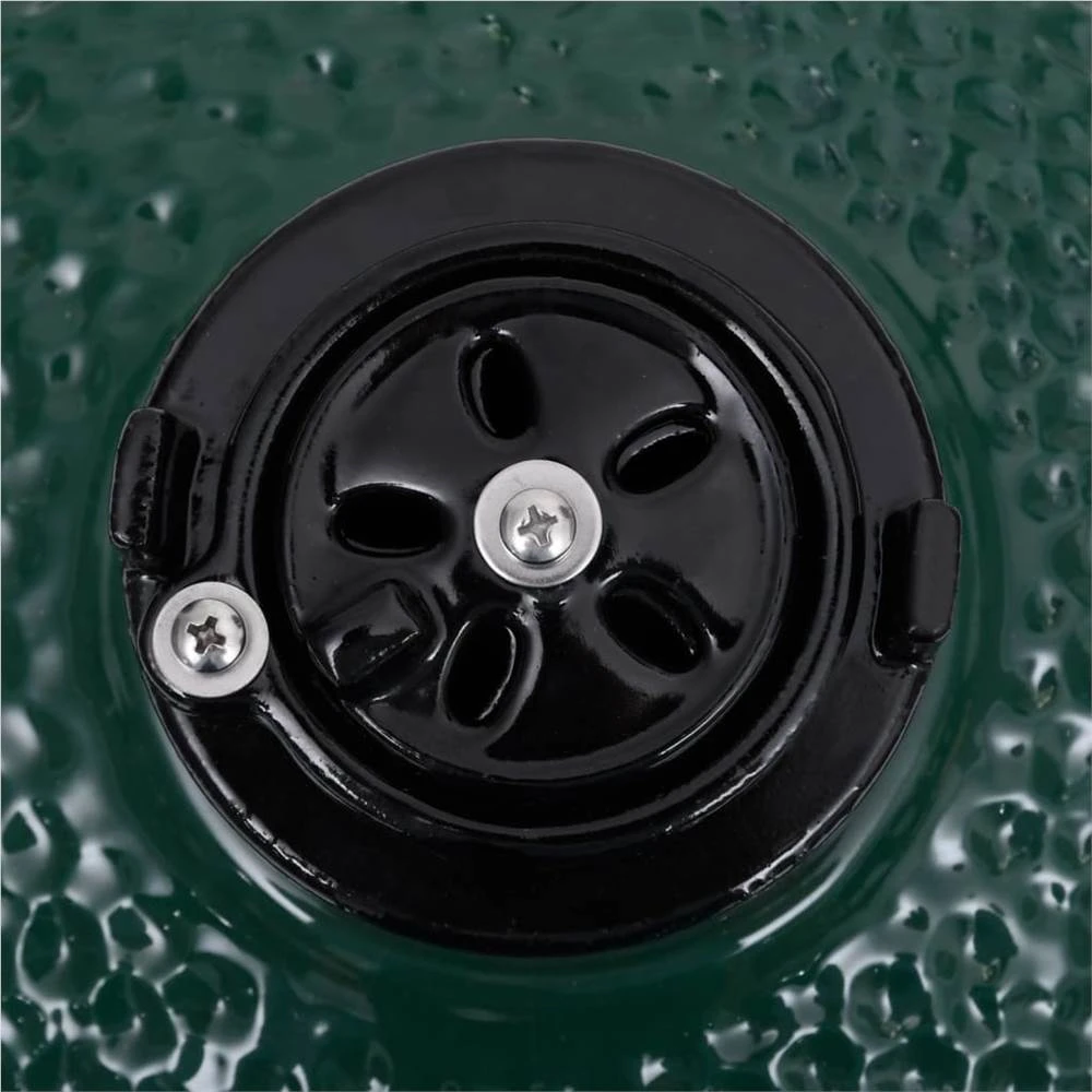 2-in-1 Kamado Barbecue Grill Smoker Ceramic 56 Cm Green - Image 3