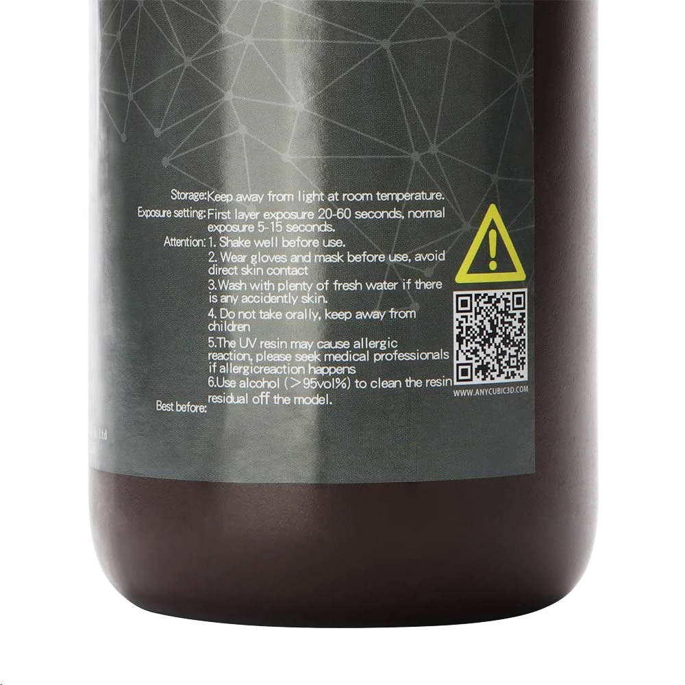 Anycubic 500g 3D Printer Resin Filament, 405nm UV Plant-Based Rapid Resin, High Precision, Quick Curing, Transparent - Image 2