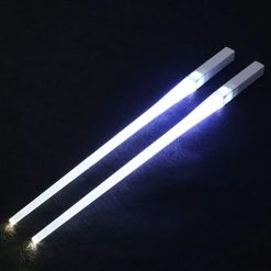 A Pair Of LED Luminous Chopsticks Creative Tableware Glow Sticks For Party, Special Gifts For Friends - White