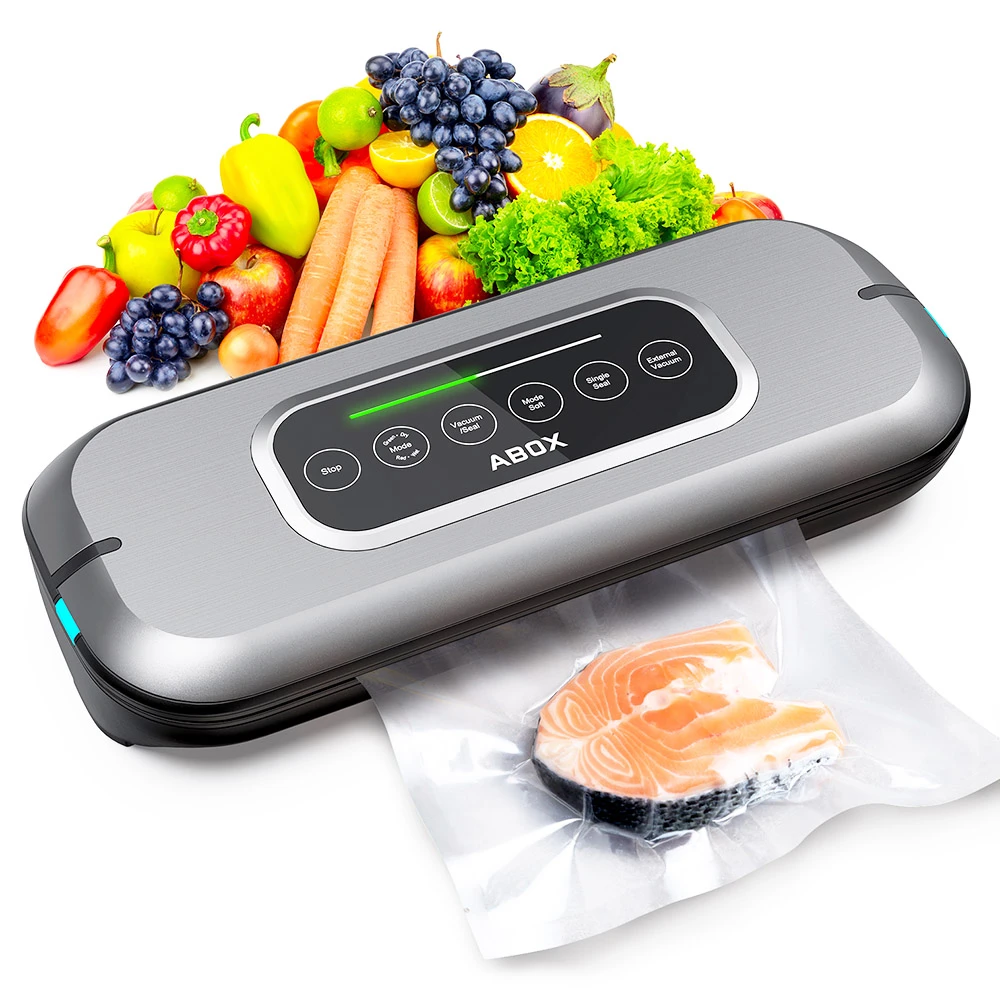ABOX V66 Automatic Vacuum Sealer Machine 4 Adjustable Vacuum Modes Touch Screen - Black