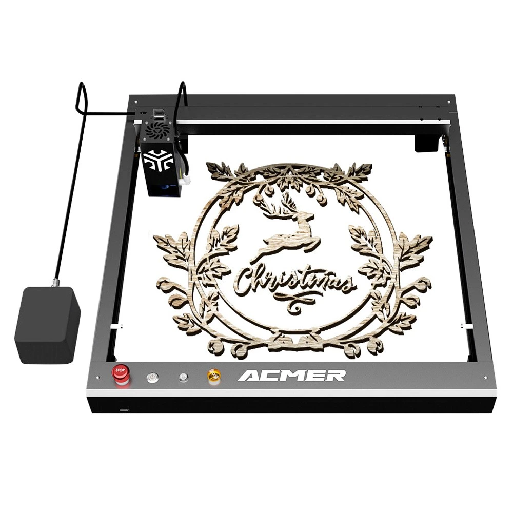 ACMER P2 33W Laser Cutter, Engraving At 24000mm/min, Auto Air Assist, 0.08*0.1mm Compressed Spot, Cut 25mm Acrylic, IOS Android App Control, 420*400mm