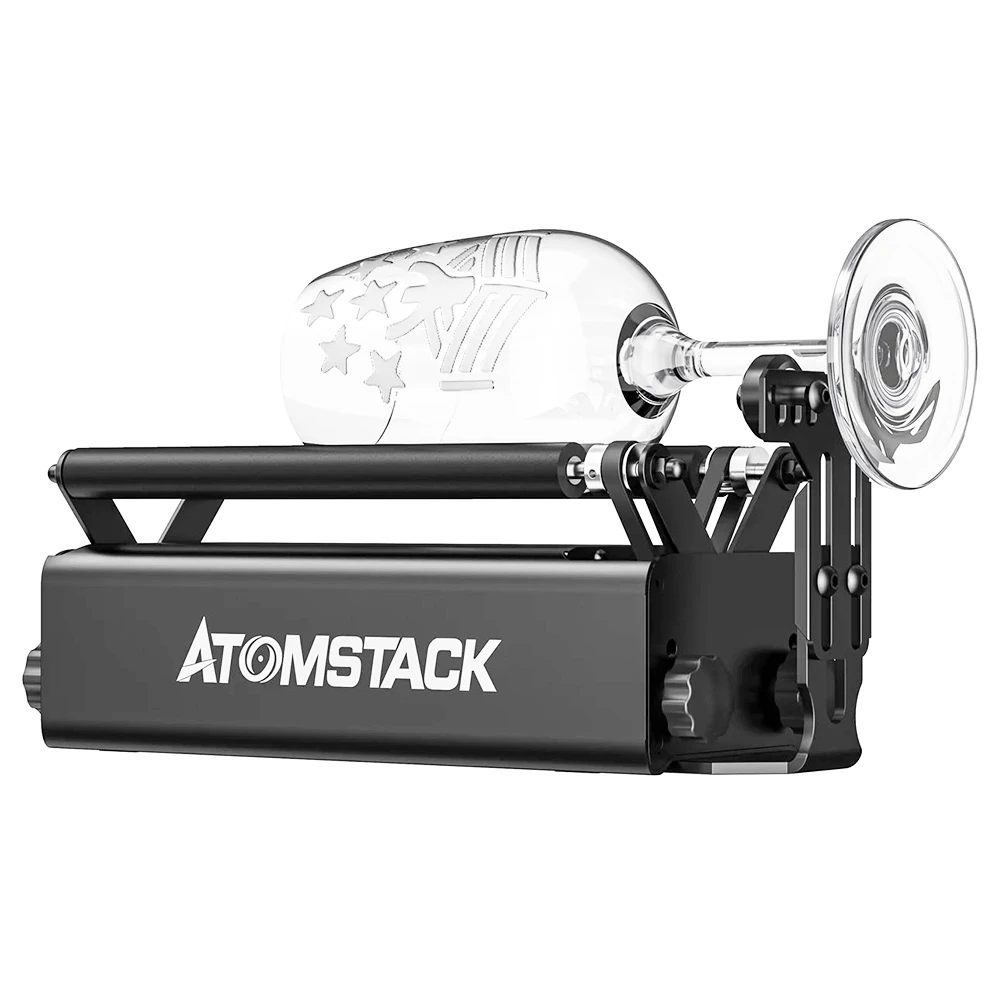 ATOMSTACK R3 Pro Rotary Roller, Separable Support Module And Extension Towers, 360 Degree Rotating, Engrave On Irregular Cylinders - Image 4