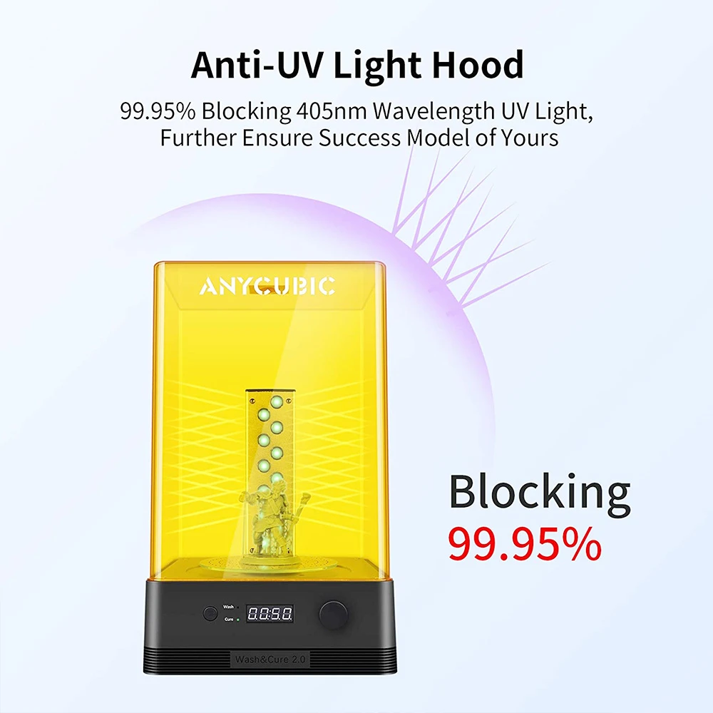 Anycubic Wash & Cure Machine 2.0, Washing Size 120mm*74mm*165mm, Curing Size 140mm*165mm - Image 6