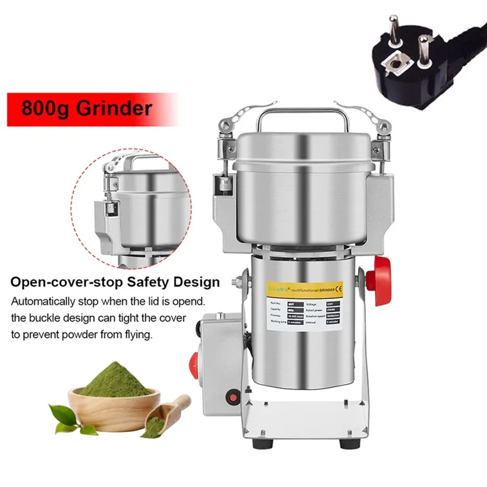 BioloMix 800g Electric Grain Grinder Mill, Spices Cereals Coffee Grinding Machine, 2500W Power, Stainless Steel Material - Image 3