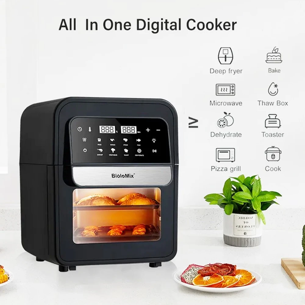BioloMix AF536 Multifunctional Air Fryer, 1400W Electric Oven, 7L Capacity, 8 Cooking Presets, Touch Screen, 60min Timer - Image 2