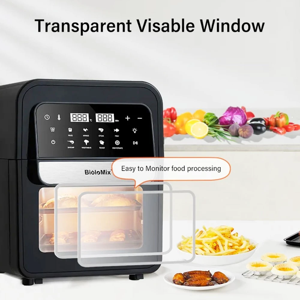BioloMix AF536 Multifunctional Air Fryer, 1400W Electric Oven, 7L Capacity, 8 Cooking Presets, Touch Screen, 60min Timer - Image 5