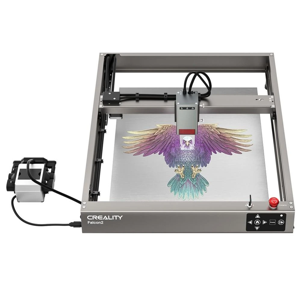 Creality Falcon2 22W Laser Engraver Cutter, Pre-assembled, Integrated Air Assist, 0.1mm Compressed Spot, 25000mm/min Engraving Speed, Triple Monitoring Systems, Offline Dynamic Preview, 400*415mm, US Plug