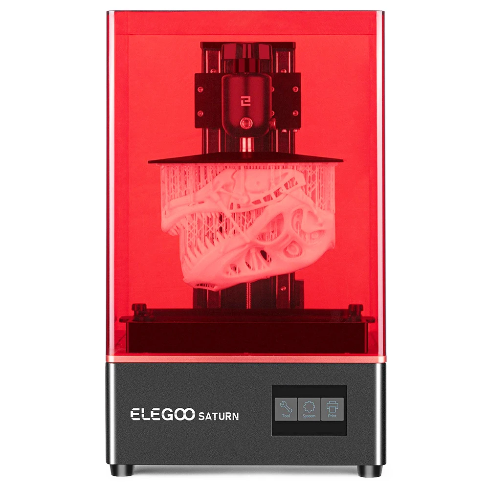 ELEGOO Saturn S MSLA Resin 3D Printer 4K Monochrome LCD Matrix UV LED Light Source Fast Printing 196mmx122mmx210m