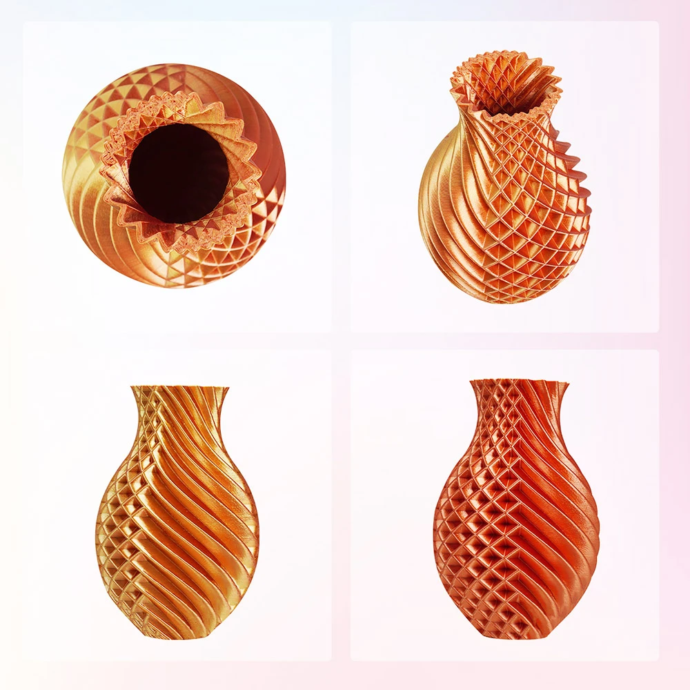 ERYONE Dual Color Silk PLA Filament For 3D Printers, 1.75mm Tolerance +/- 0.03mm, 1kg (2.2LBS)/Spool - Gold And Copper - Image 3