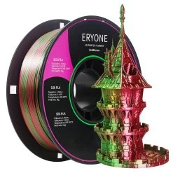 ERYONE Dual Color Silk PLA Filament For 3D Printers, 1.75mm Tolerance +/- 0.03mm, 1kg (2.2LBS)/Spool - Red And Green