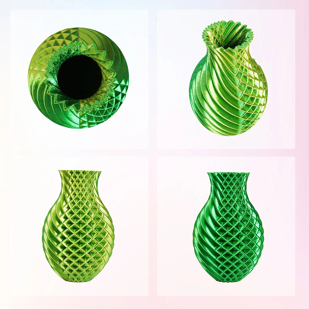 ERYONE Dual Color Silk PLA Filament For 3D Printers, 1.75mm Tolerance +/- 0.03mm, 1kg (2.2LBS)/Spool - Yellow And Green - Image 3