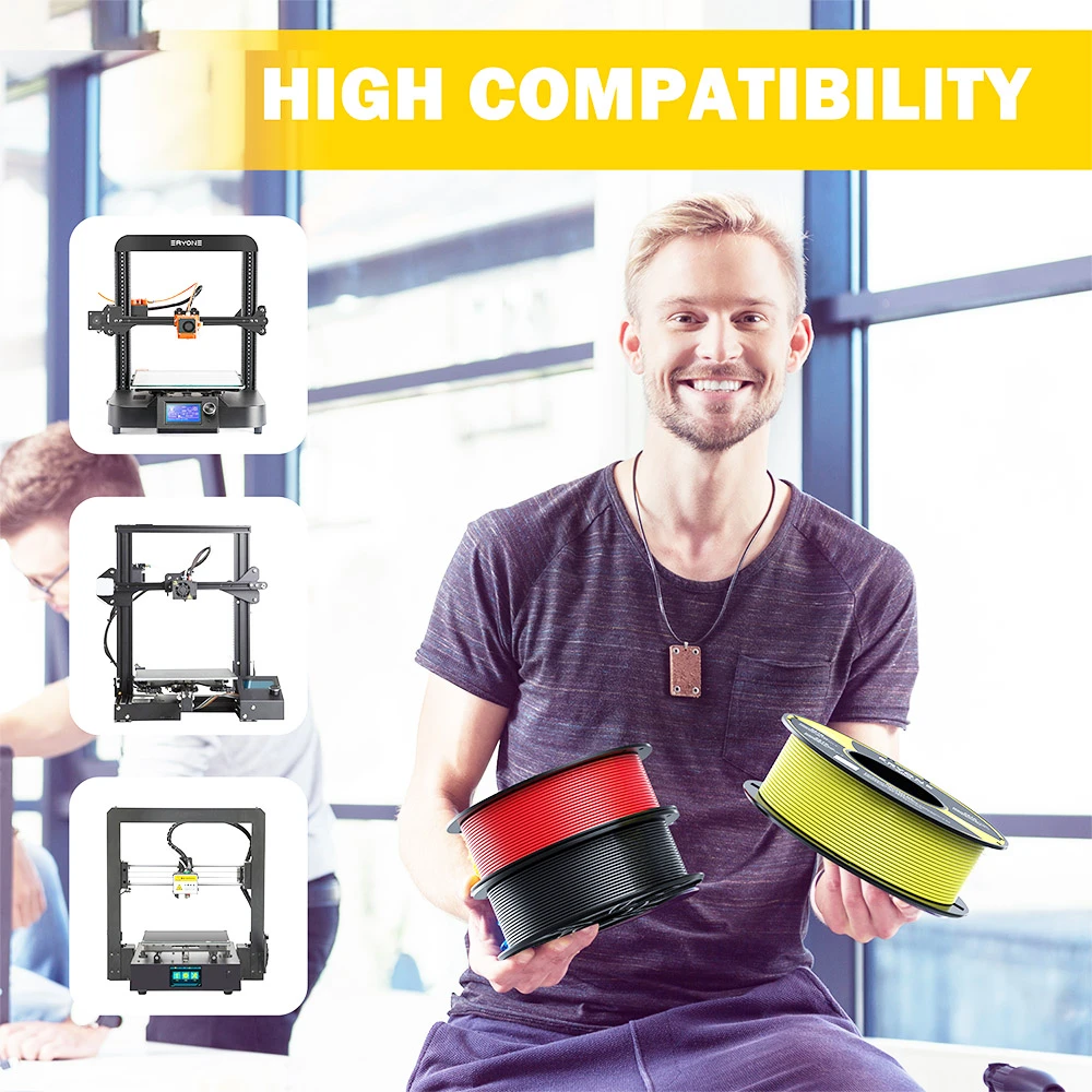 ERYONE PETG Filament For 3D Printer 1.75mm Tolerance 0.03mm 1KG(2.2LBS)/Spool - Transparent Red - Image 5