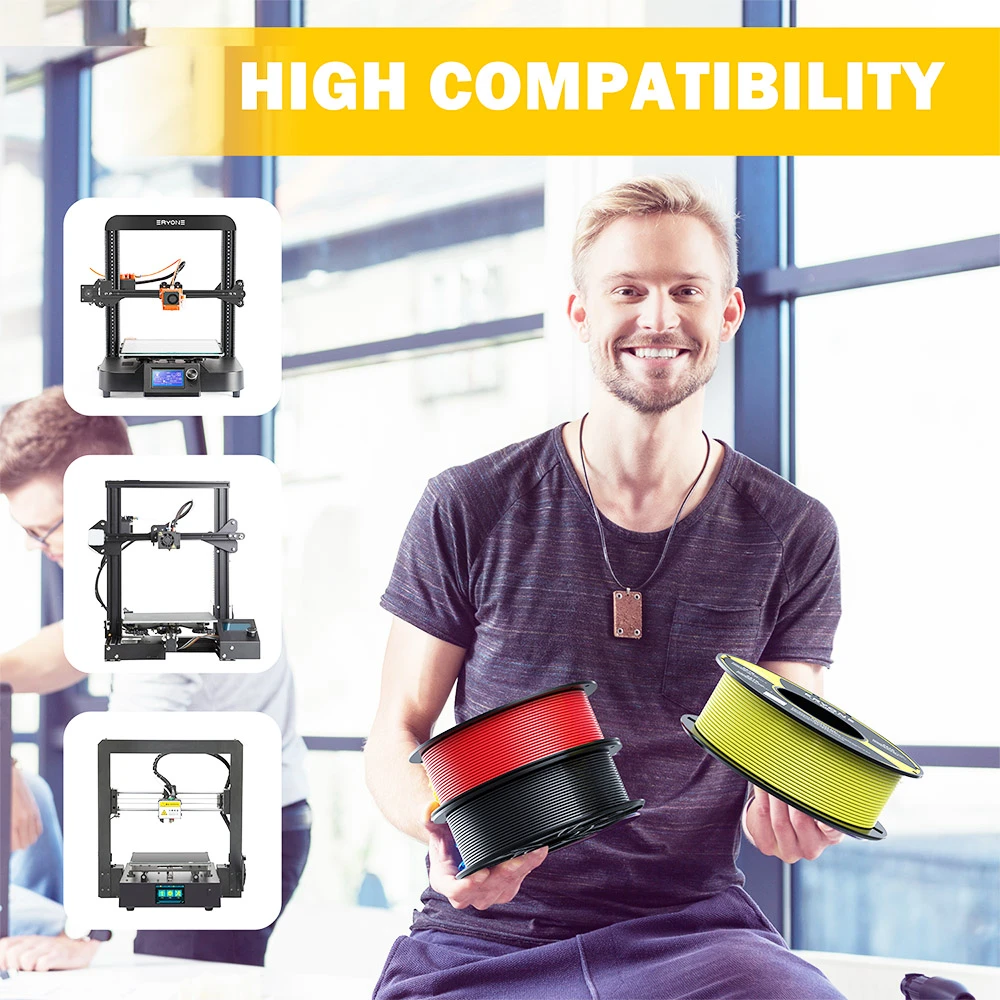 ERYONE PETG Filament For 3D Printer 1.75mm Tolerance 0.03mm 1KG(2.2LBS)/Spool - Transparent Blue - Image 5