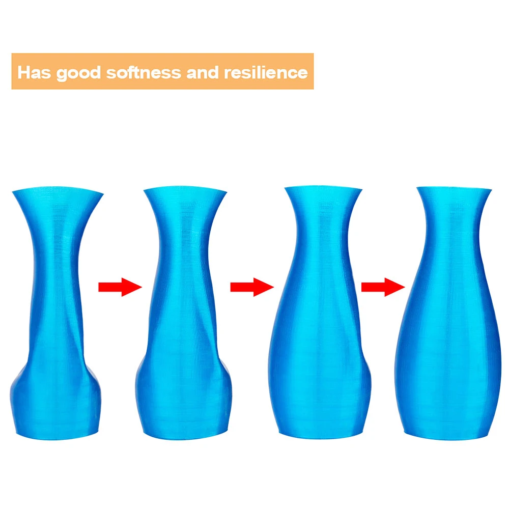 ERYONE TPU Filament For 3D Printer 1.75mm Tolerance 0.03mm 0.5kg (1.1 LB) / Spool - Transparent Blue - Image 5