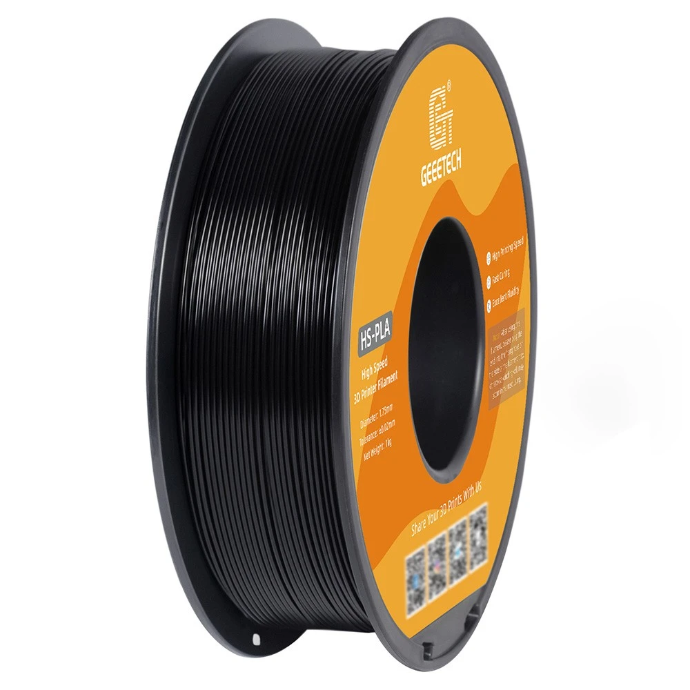Geeetech HS PLA Filament For 3D Printer, 1.75mm Dimensional Accuracy +/- 0.03mm 1kg Spool (2.2 Lbs) - Black - Image 2