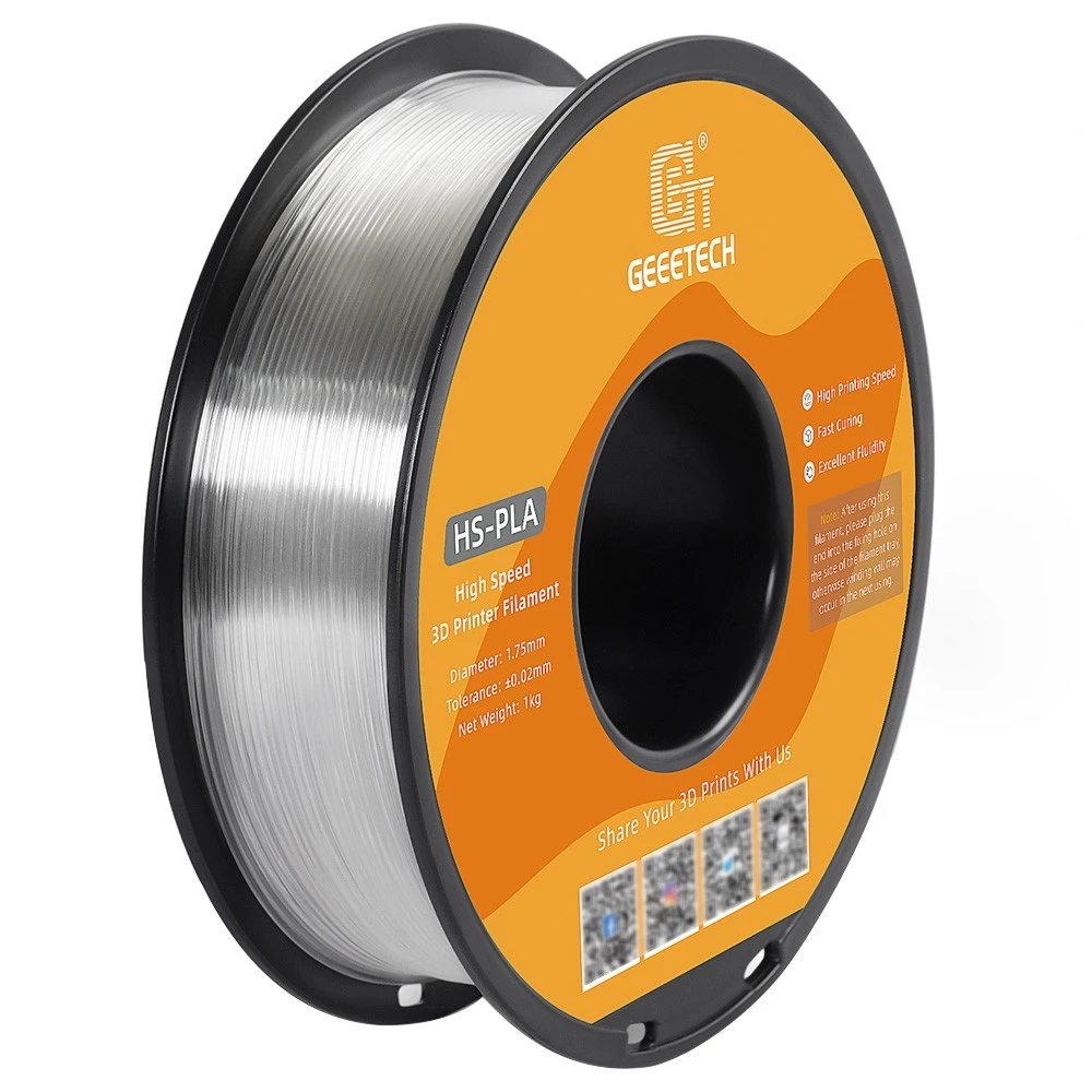 Geeetech HS PLA Filament For 3D Printer, 1.75mm Dimensional Accuracy +/- 0.03mm 1kg Spool (2.2 Lbs) - Transparent - Image 2