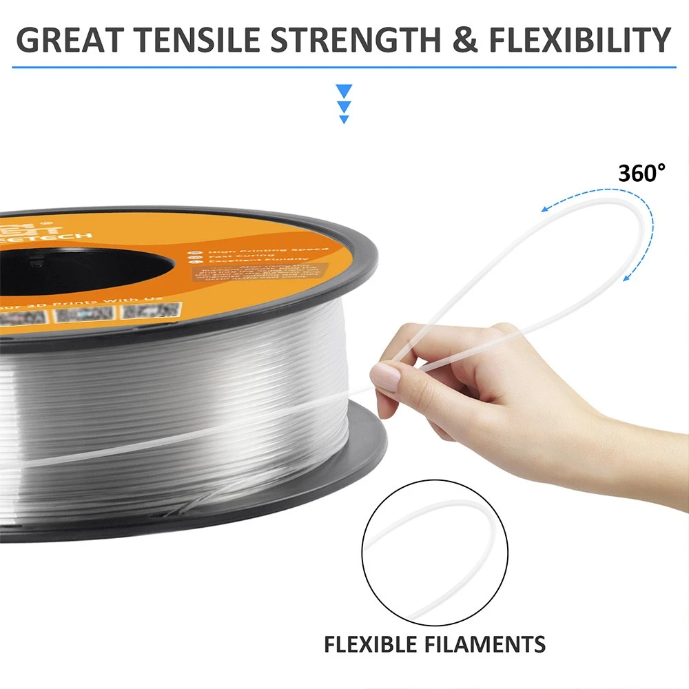 Geeetech HS PLA Filament For 3D Printer, 1.75mm Dimensional Accuracy +/- 0.03mm 1kg Spool (2.2 Lbs) - Transparent - Image 4