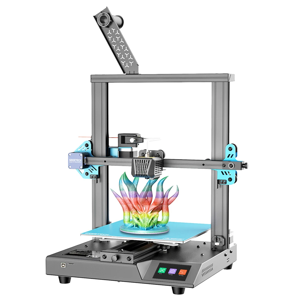 Geeetech Mizar S 3D Printer, ABL GML Dual Leveling, Fixed Heat Bed, 3.5" Color Touch Screen, Double Z-axis, Ultra Silent 32Bit Motherboard, Resume Printing, 3 Color RGB LED, 255*255*260mm