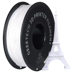 Geeetech PLA Filament For 3D Printer, 1.75mm Dimensional Accuracy +/- 0.03mm 1kg Spool (2.2 Lbs) - White