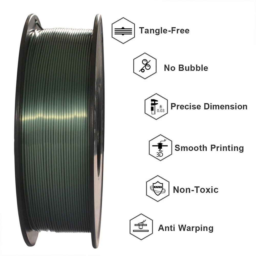 Geeetech Silk PLA Filament For 3D Printer, 1.75mm Dimensional Accuracy +/- 0.03mm 1kg Spool (2.2 Lbs) - Bronze - Image 4