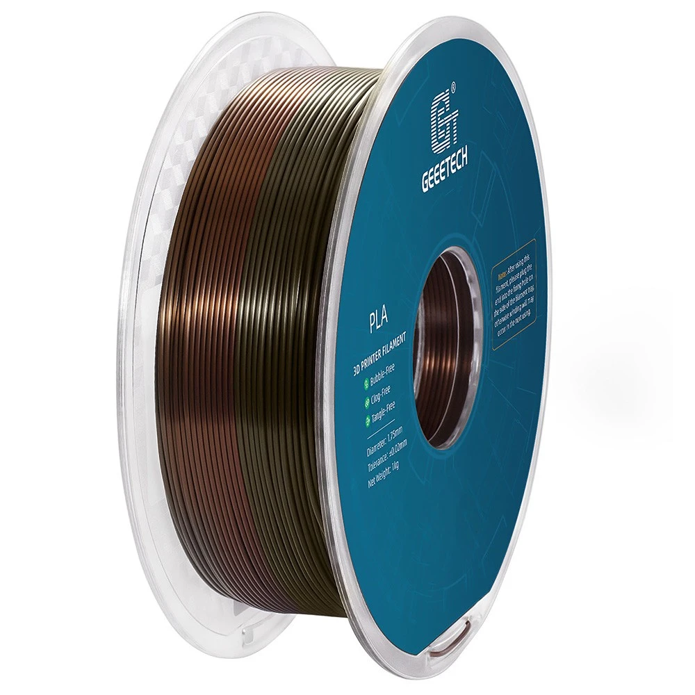 Geeetech Silk PLA Filament For 3D Printer, 1.75mm Dimensional Accuracy +/- 0.03mm 1kg Spool (2.2 Lbs) - Bronze Rainbow - Image 2