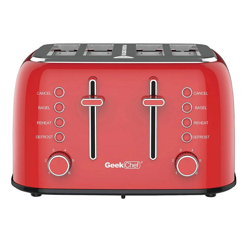 Geek Chef GTS4E Toaster 4 Slice, 1550W Stainless Steel Toaster, 1.5 Inch Extra Wide Slots, 6 Toast Shade Settings, Removable Crumb Trays - Image 3