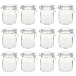 Glass Jars With Lock 12 Pcs 1 L