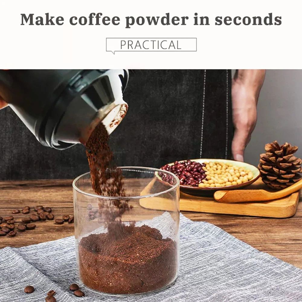 HiBREW 70W Portable Coffee Bean Grinder Blender, DC 5V USB Rechargeable Coffee Grinding Machine, 350ml Single Cup - Image 2