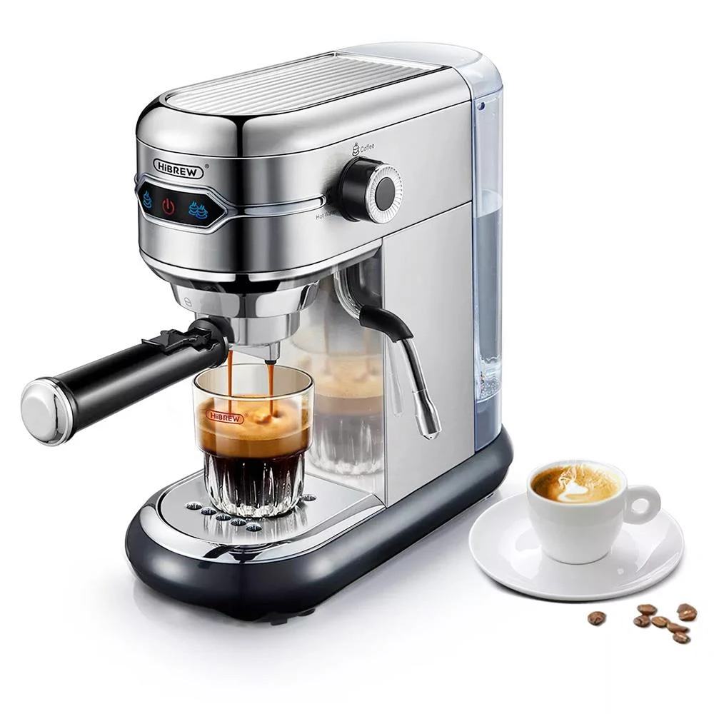 HiBREW H11 1450W Coffee Maker, 19 Bar Semi Automatic Espresso Machine, 1.1L Water Tank, ESE POD Powder Dual Use, Hot Water