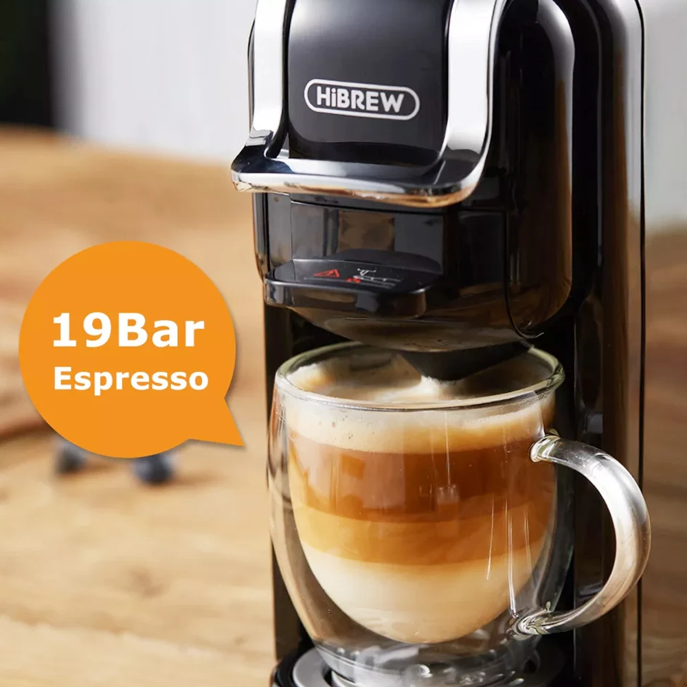 HiBREW H2A 1450W Espresso Coffee Machine, 19 Bar Extraction, Hot/Cold 4-in-1 Multiple Capsule Coffee Maker - White - Image 4