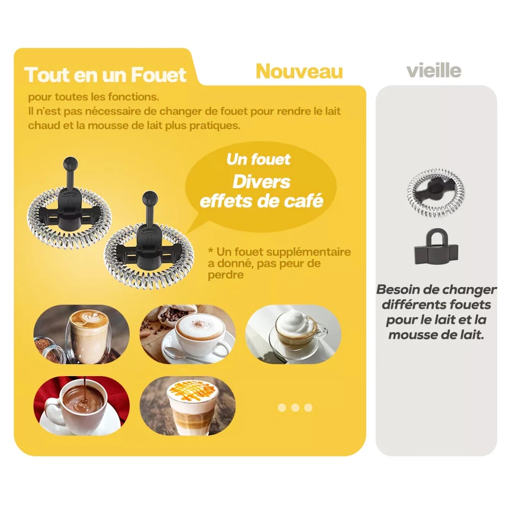 HiBREW M1A 450W Milk Frother Foaming Machine, Chocolate Mixer Cold/Hot Latte Cappuccino, Fully Auto Milk Warmer - Black - Image 5