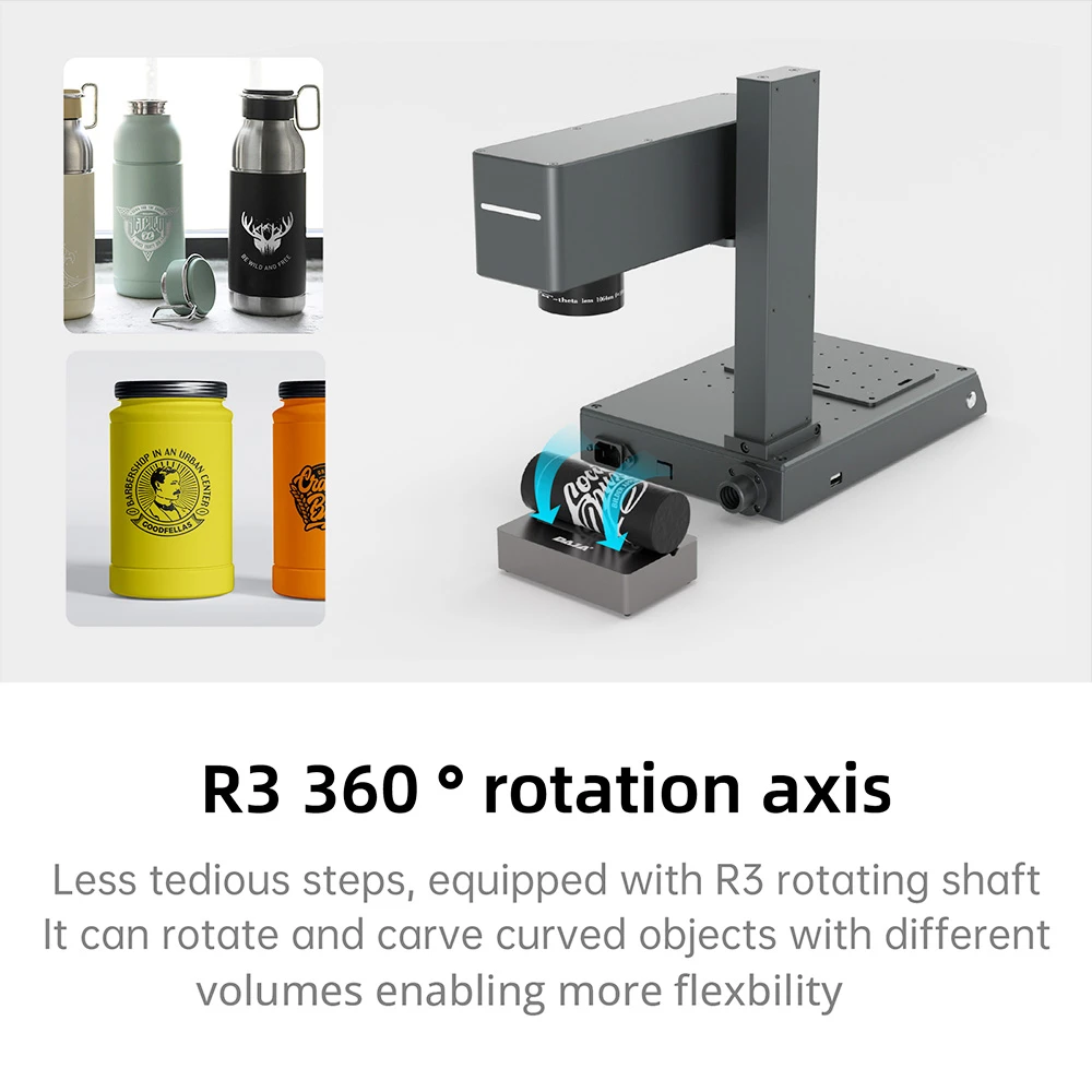 MR CARVE M4 Laser Marking Machine, 5W 455nm Laser + 2W 1064nm Laser, 0.001mm Accuracy, 10000mm/s Engraving Speed, Supports Rotary Roller, 70*70mm, UK Plug - Image 3