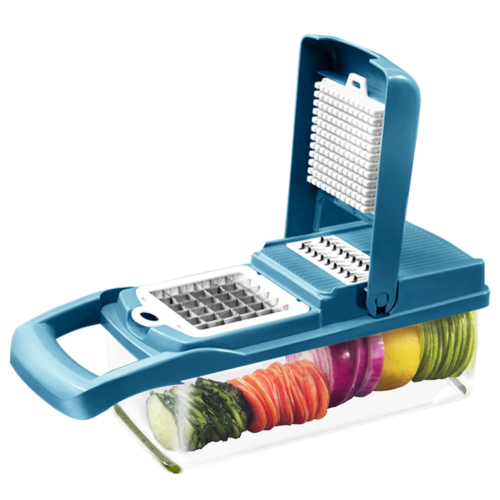 Multi-Function House-Hold Seven-Blade Dicing And Slicing Slicer - Blue - Image 4
