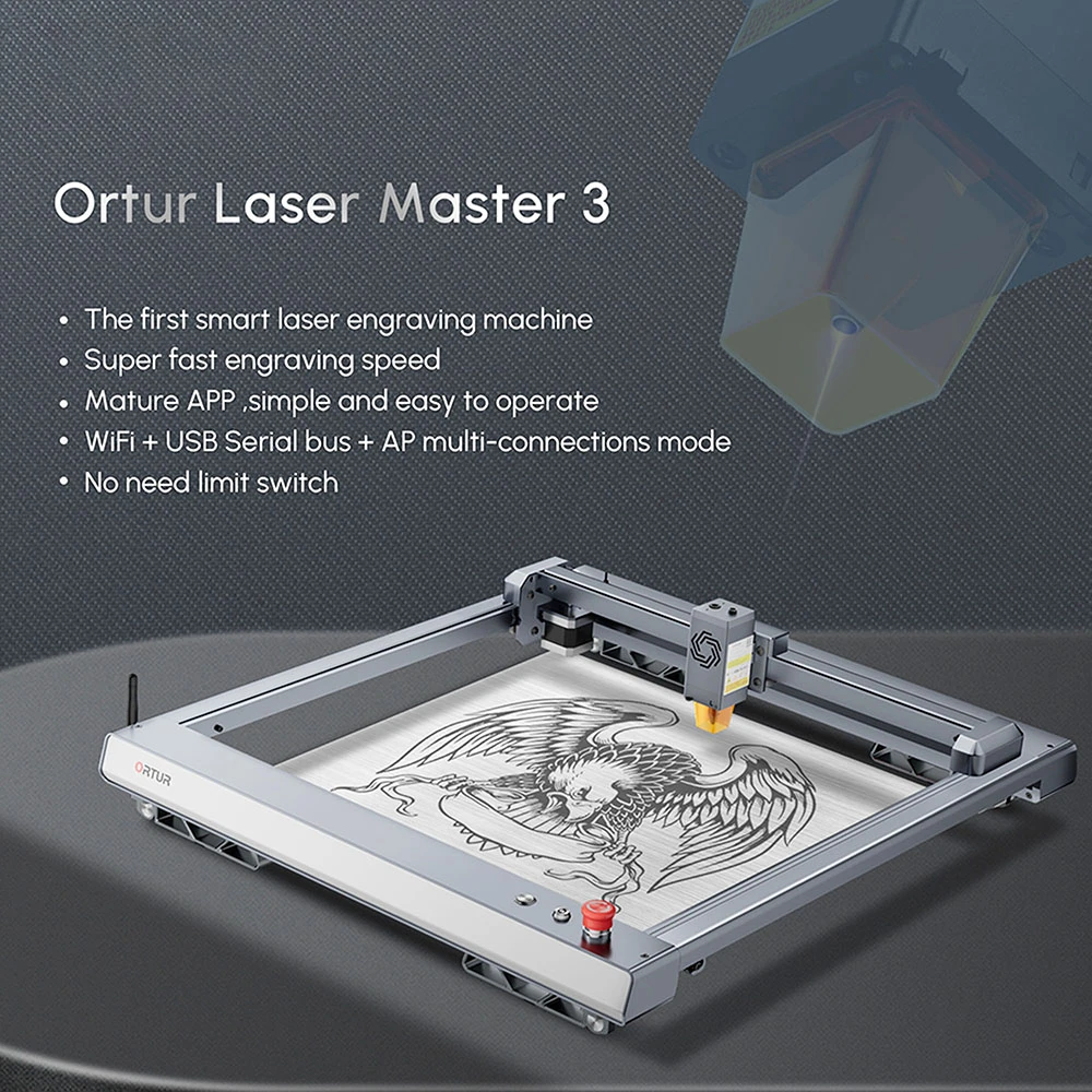 ORTUR Laser Master 3 10W Laser Engraver Cutter, 20,000mm/min, 0.05x0.1mm Focus Spot, LU2-10A Laser Module, Cuts 30mm Acrylic, Emergency Stop, Child Lock, Built-in WiFi, Engraving Area 400mmx400mm - Image 4