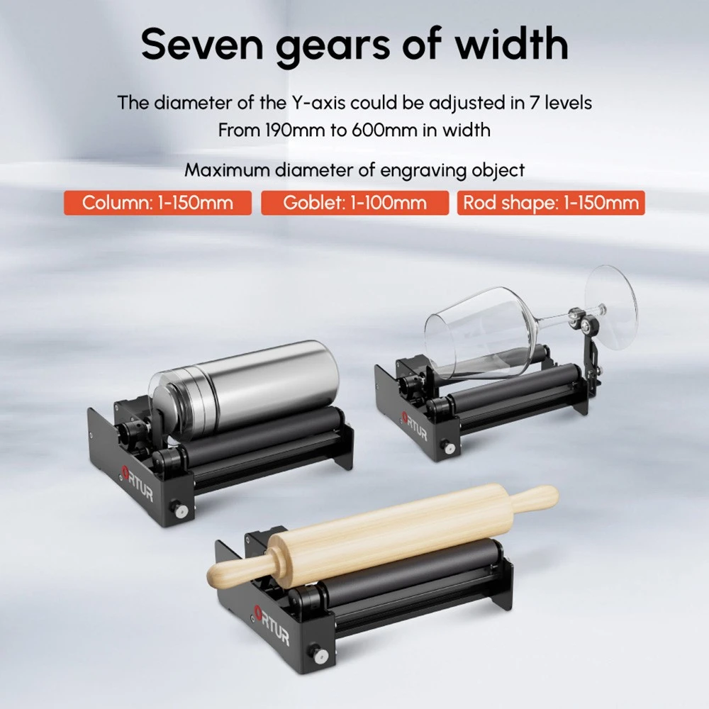ORTUR YRR3.0 Y-Axis Rotary Roller, Engrave On Cylindrical Objects, Goblets, Rods - Image 6