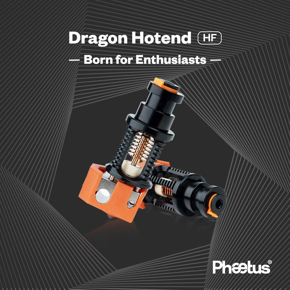 Phaetus Dragon Hotend High Flow Edition, For Normal FDM 3D Printers, 500 Celsius Degrees Temperature Resistance, Compatible With All Filaments, PLA, ABS, PETG, TPU, PP, PC, Nylon, PEEK, PEI And Composite Materials, Black - Image 3