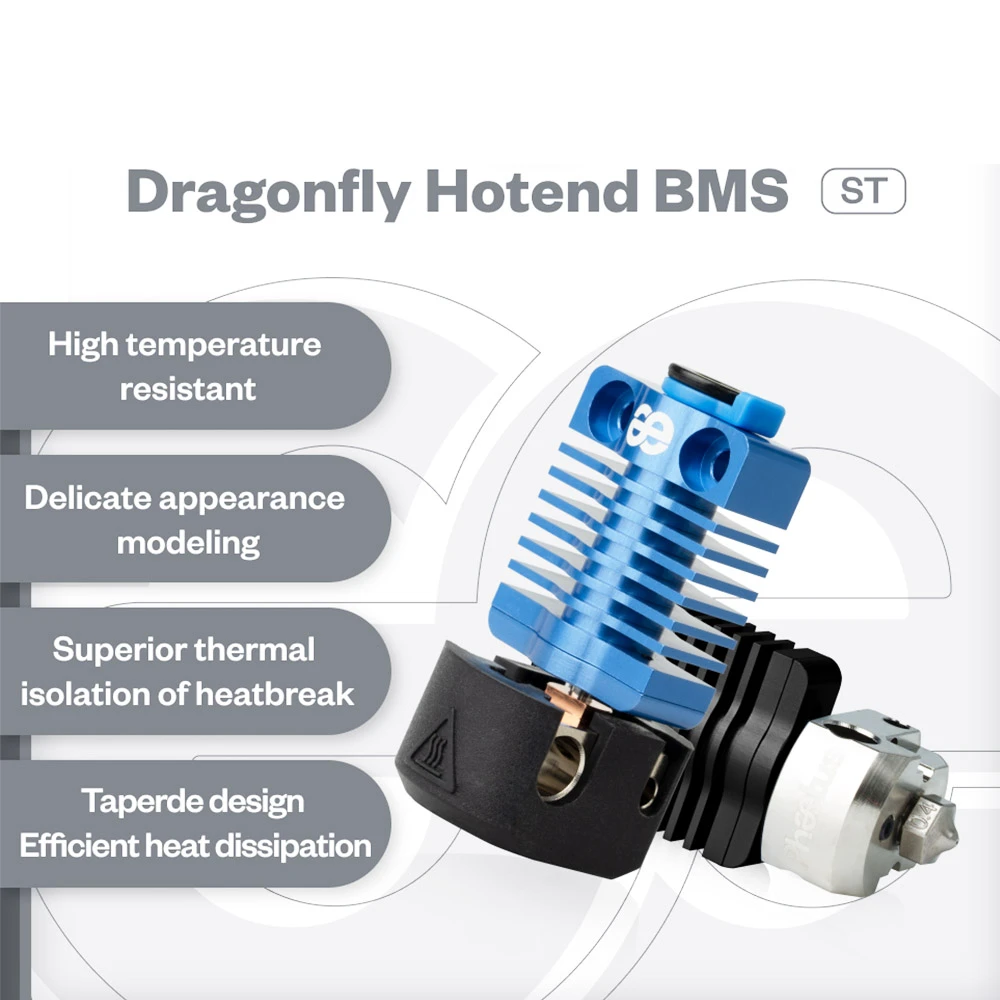 Phaetus Dragonfly BMS ST Hotend, 500 Celsius Degrees Temperature Resistance, Compatible With Cerality CR-10 CR-10S Series CR-10 MINI CR-20 CR-20 Pro Ender 2 Ender 3 Ender 3 V2 Ender 3 Pro Ender 5 Ender 5 Plus Enter 5 Pro, Blue - Image 2