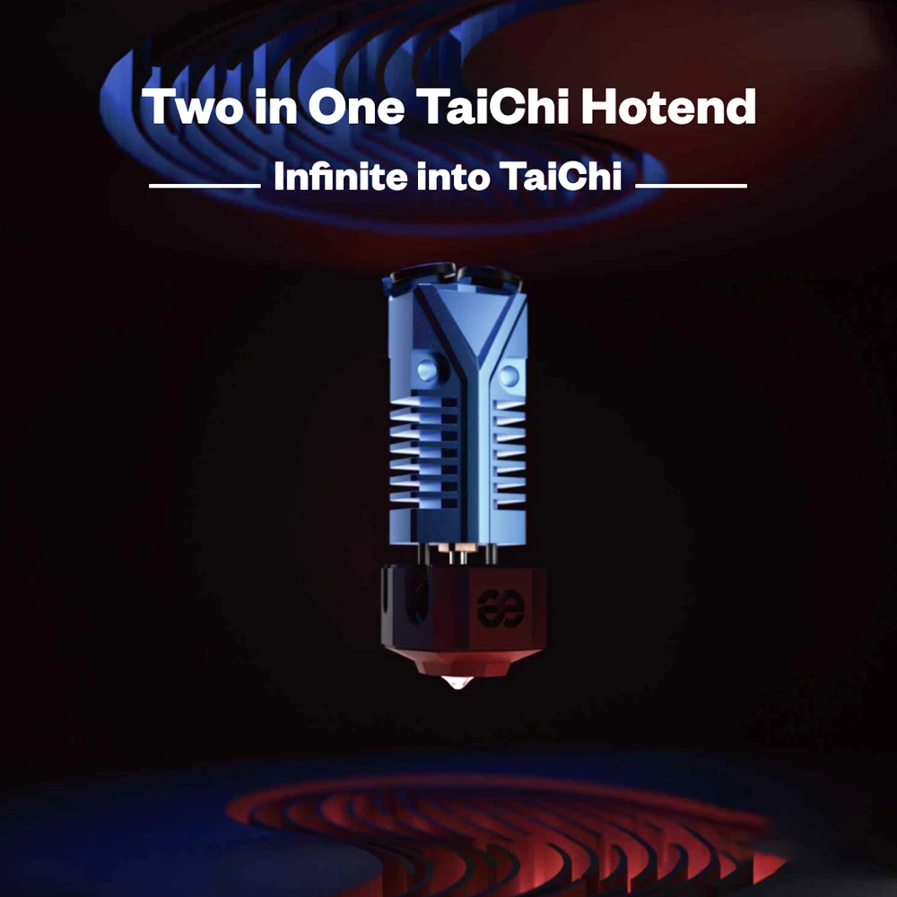 Phaetus Two-in-One TaiChi Hotend, Integrated Double Feed Port, One-Hand Nozzle Changing, 0.25mm Heat Break, Compatible With All Thermoplastic Filaments, PLA, ABS, PETG, TPU, PP, PC, PA, PEEK, PEI And PLA-CF, ABS-CF, PETG-CF, PA-CF/GF, Blue - Image 3