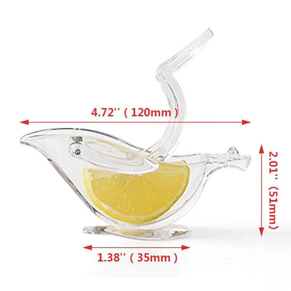 Portable Transparent Manual Lemon Juicer, Acrylic Manual Lemon Slice Squeezer, Bird Shape Hand Fruit Juicer - Image 5