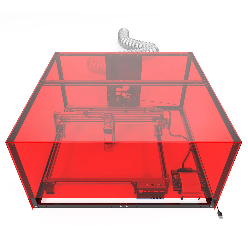 SCULPFUN Laser Engraver Smoke Exhaust Box, 720*720*360mm, 10000r/min High Speed Fan - Image 6