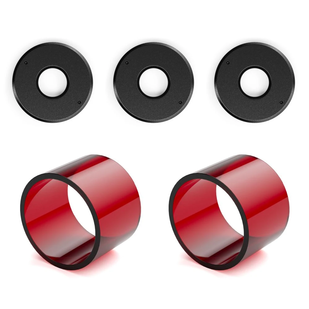 SCULPFUN S9 Original Lens Set, 3Pcs Lens + 2Pcs Red Acrylic Covers, Highly Transparent, Anti-oil, Anti-Smoke
