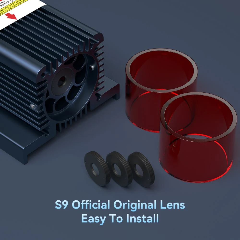 SCULPFUN S9 Original Lens Set, 3Pcs Lens + 2Pcs Red Acrylic Covers, Highly Transparent, Anti-oil, Anti-Smoke - Image 5