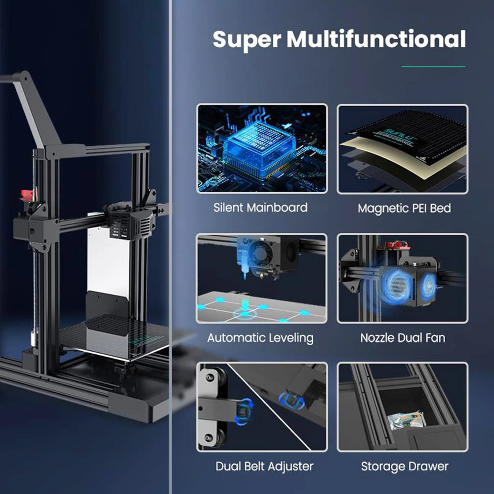 Sunlu Terminator3 3D Printer, Up To 250mm/s, Magnetic Build Plate, 220*220*250cm - Image 4