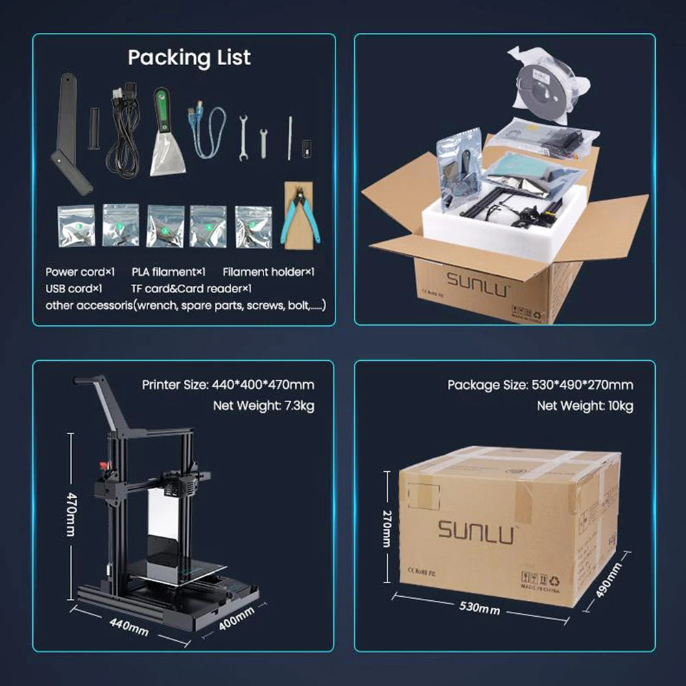 Sunlu Terminator3 3D Printer, Up To 250mm/s, Magnetic Build Plate, 220*220*250cm - Image 5