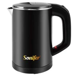 Sonifer SF2058 0.6L 800W Cordless Electric Kettle, Mini Stainless Steel Portable Tea Coffee Kettle Pot For Home Trip - Black