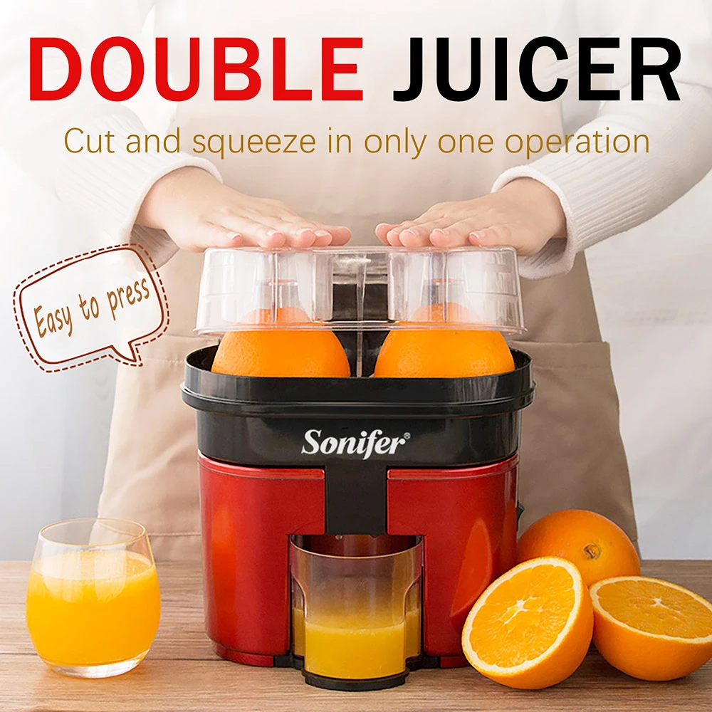 Sonifer SF5521 90W Electric Juicer Machine, Lid Slicer Dual-Cones Citrus Juicer Maker, Lemon Orange Fruit Squeezer - Image 2