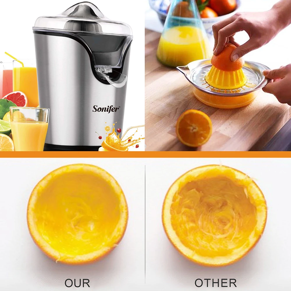 Sonifer SF5526 100W Citrus Press Juicer, Stainless Steel Orange Juice Maker Extractor, Lemon Pomegranate Fruit Squeezer - Image 2