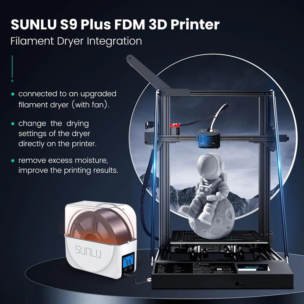 Sunlu S9 Plus Large Size FDM 3D Printer, FilaDryer S1, Auto Leveling, 310*310*400mm - Image 5