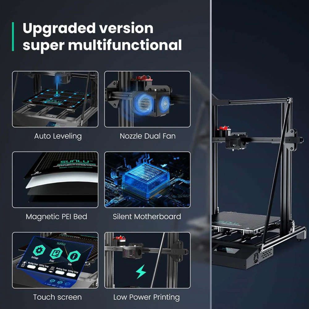 Sunlu S9 Plus Large Size FDM 3D Printer, FilaDryer S1, Auto Leveling, 310*310*400mm - Image 4