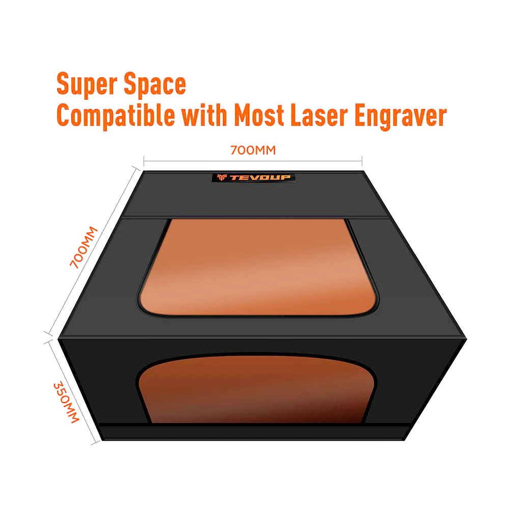 TEVOUP ACMER R10 Foldable Laser Engraver Enclosure With Air Outlet, Fireproof, Dustproof, 700*700*350mm - Image 3